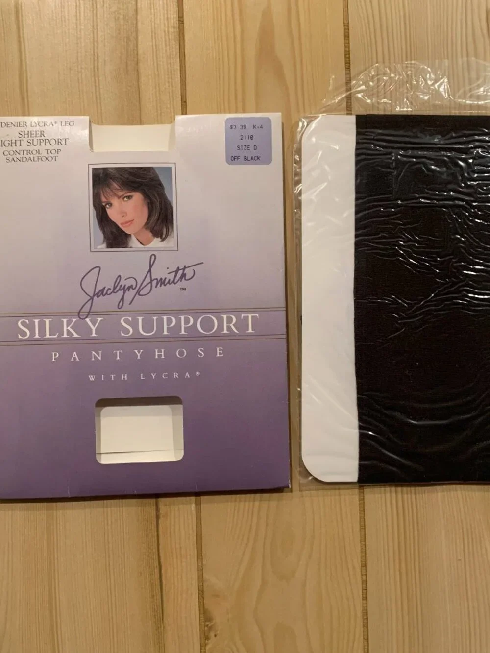Vintage 90s Jaclyn Smith Sheer Controller Top Sandalfoot Pantyhose NIP Size D